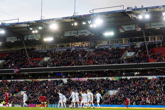 Players of Norway celebrate the 3-0 goal