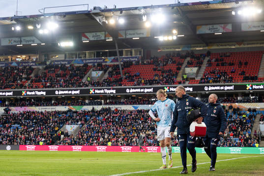 Erling Braut Haaland of Norway leaves the pitch