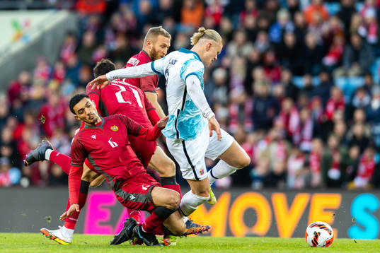 Arman Hovhannisyan of Armenia and Erling Braut Haaland of