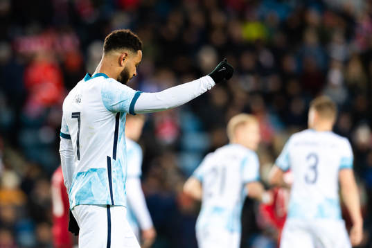 Joshua King of Norway celebrates the 6-0 goal