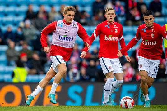 Martin Ødegaard of Norway warms up