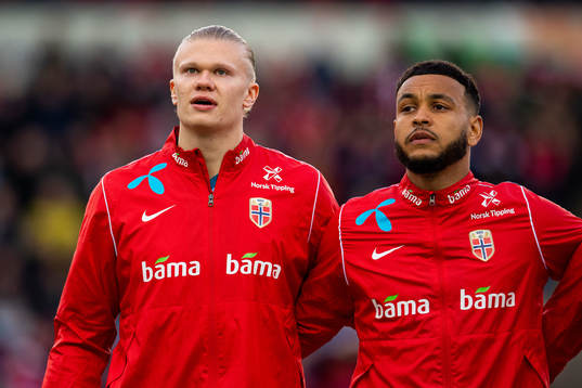 Erling Braut Haaland and Joshua King of Norway