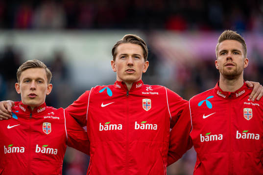 Marcus Holmgren Pedersen, Sander Berge and Kristoffer Ajer