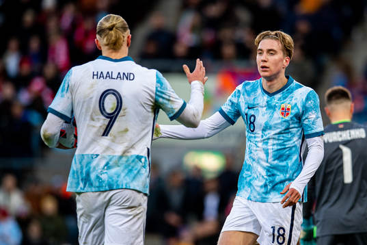 Erling Braut Haaland and Kristian Thorstvedt of Norway