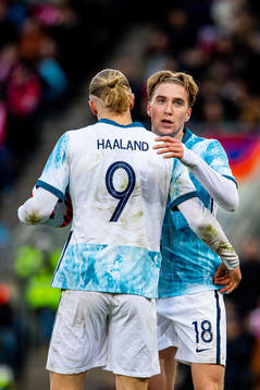 Erling Braut Haaland and Kristian Thorstvedt of Norway