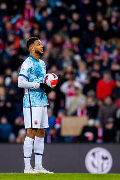 Joshua King of Norway prepares to take a penalty kick