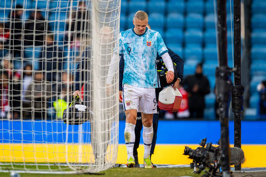 Erling Braut Haaland of Norway with an injury