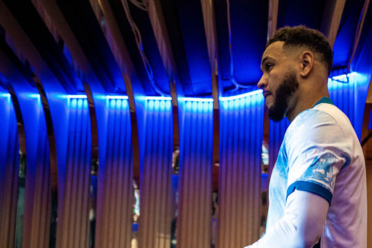 Joshua King of Norway at half-time