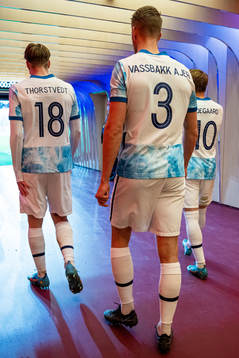 Kristian Thorstvedt and Kristoffer Ajer of Norway at