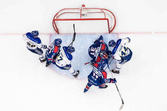 Leksands Justin Kloos och Marek Hrivik och Carter Ashton