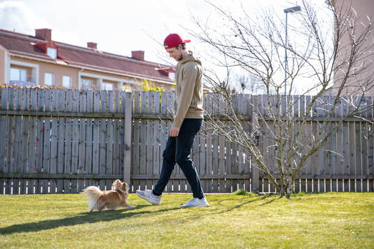 Lucas Ekeståhl-Jonsson och hunden Levi