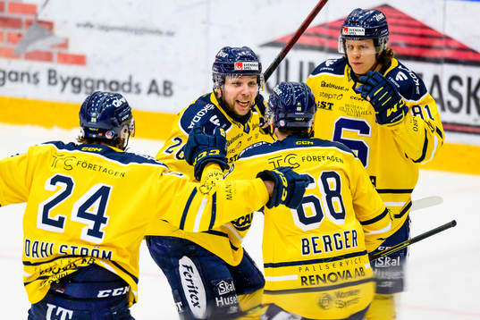 Södertäljes Emil Alba och Emil Aronsson jublar