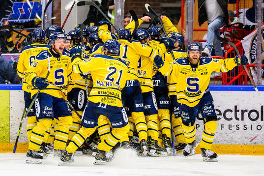 Södertäljes spelare jublar