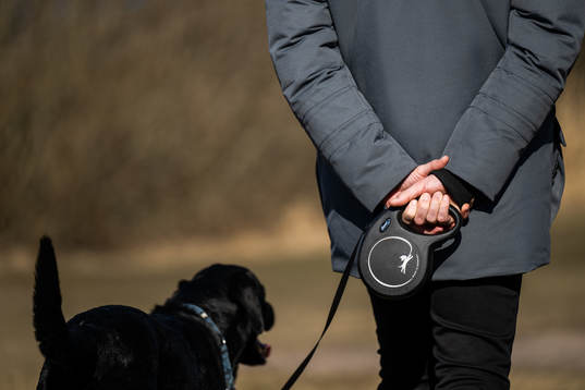 Frölundas tränare Roger Rönnberg med hunden Nelson