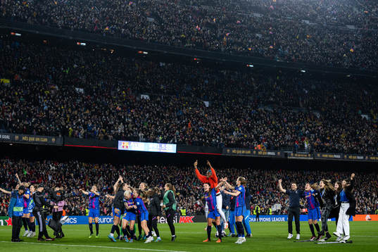 Players of Barcelona celebrate
