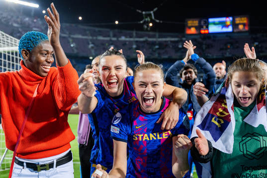 Fridolina Rolfö and Ingrid Syrstad Engen of Barcelona