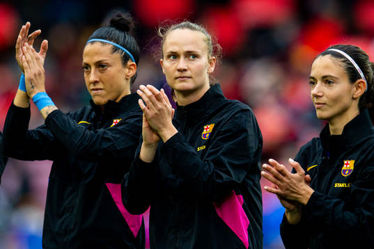Jennifer Hermoso, Caroline Graham Hansen and Aitana Bonmati