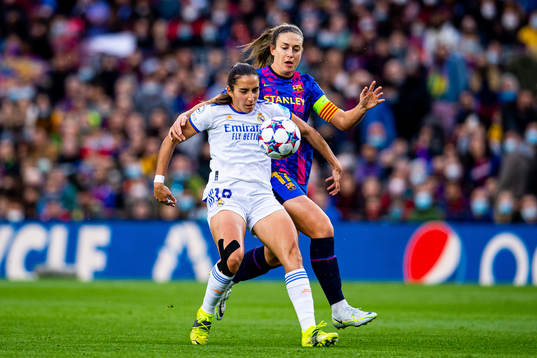 Lucia Rodriguez of Real Madrid and Alexia Putellas of