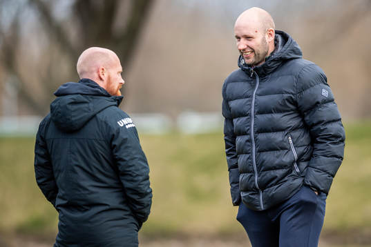 Assisterande tränare Max Mölder och klubbchef Michel
