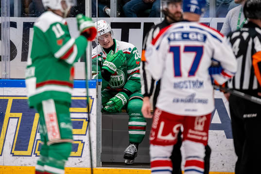 Rögles Anton Bengtsson i utvisningsbåset