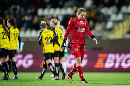 Hammarbys målvakt Linus Bergh deppar