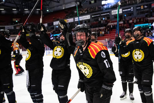 Brynäs Jaycee Gebhard jublar