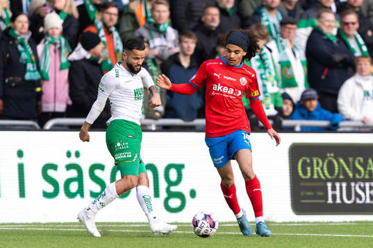 Hammarbys Mohanad Jeahze och Helsingborgs Adam Kaied