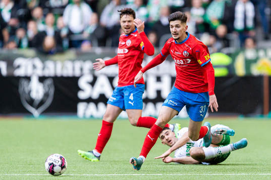 Hammarbys Mayckel Lahdo och Helsingborgs Armin Gigovic