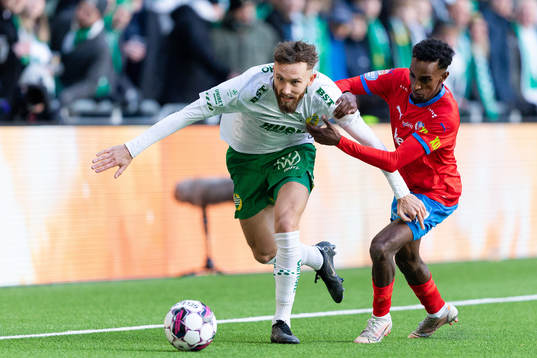 Hammarbys Simon Sandberg och Helsingborgs Taha Ali