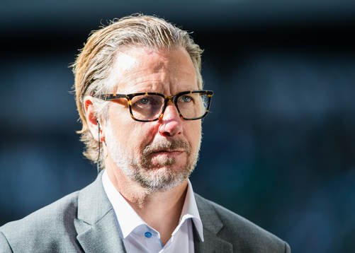 Hammarbys sportchef Jesper Jansson innan fotbollsmatchen i