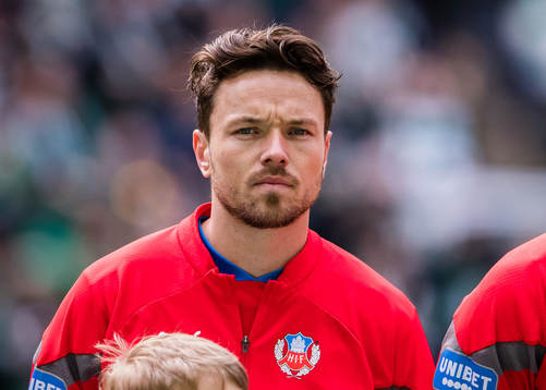 Helsingborgs Viljormur Davidsen innan fotbollsmatchen i