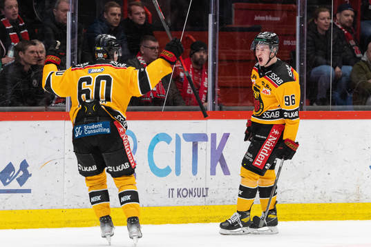 Luleås Julius Honka och Pontus Andreasson jublar