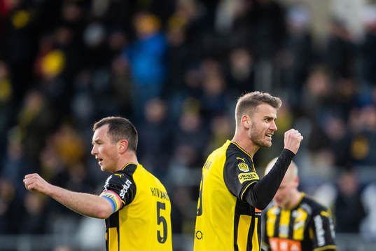 Häckens Even Hovland och Johan Hammar jublar