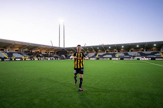 Häckens Kristoffer Lund Hansen jublar