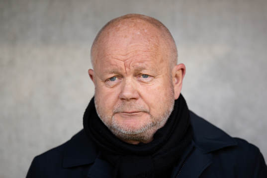 Häckens tränare Per-Mathias Høgmo innan  fotbollsmatchen
