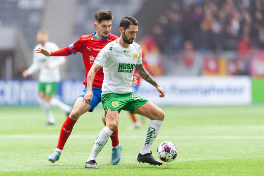Helsingborgs Armin Gigovic och Hammarbys Nahir Besara