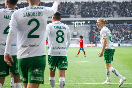 Hammarbys Gustav Ludwigson jublar
