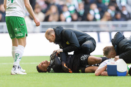 Hammarbys målvakt Oliver Dovin och Mads Fenger Nielsen