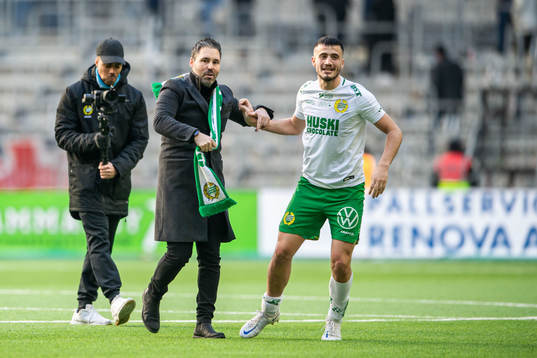 Hammarbys tränare Martí Cifuentes och Astrit Selmani