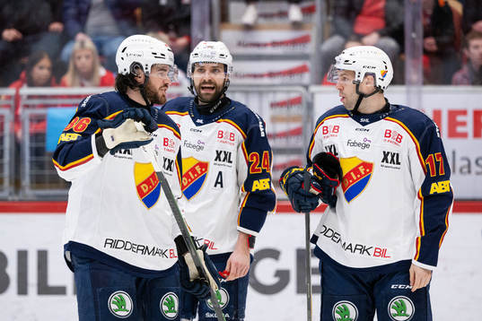 Djurgårdens Eric Gelinas, Ludvig Rensfeldt och Marc-Andre