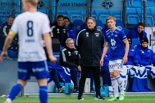 Erling Moe, head coach of Molde, and Eirik Haugan of Molde