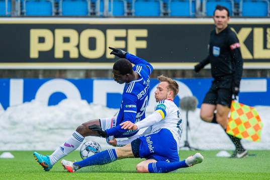 Datro David Fofana of Molde and Ivan Tarek Fjellstad