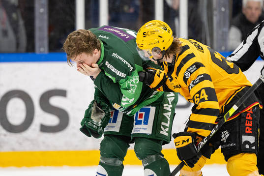 Färjestads Adam Ginning och Skellefteås Jonathan Pudas
