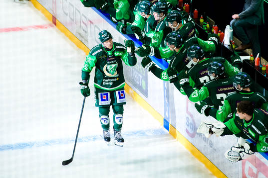 Färjestads Patrik Lundh jublar