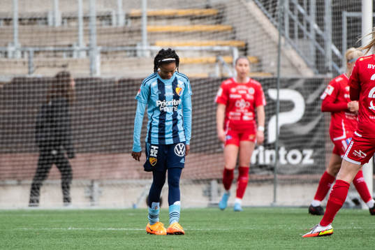Djurgårdens Linda Maserame Motlhalo deppar