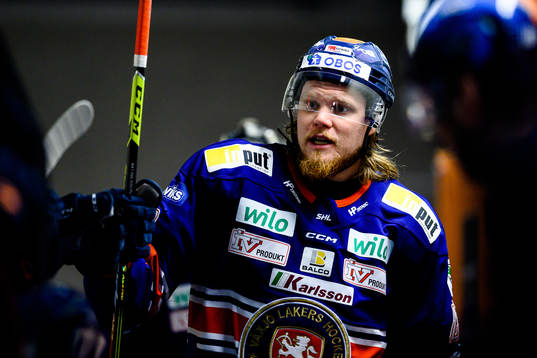 Växjös Ludvig Nilsson före kvartsfinal två i SHL mellan