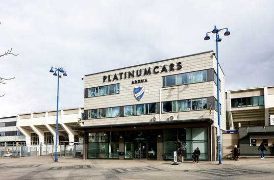 Platinumcars Arena före fotbollsmatchen i Allsvenskan