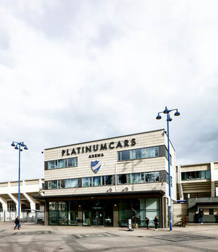 Platinumcars Arena före fotbollsmatchen i Allsvenskan