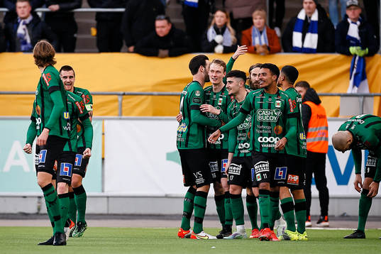 Jubel eft6er mål 0-1 av Varbergs Alexander Johansson