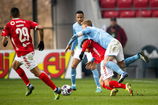 Kalmars Simon Skrabb och Malmö FFs Anders Christiansen
